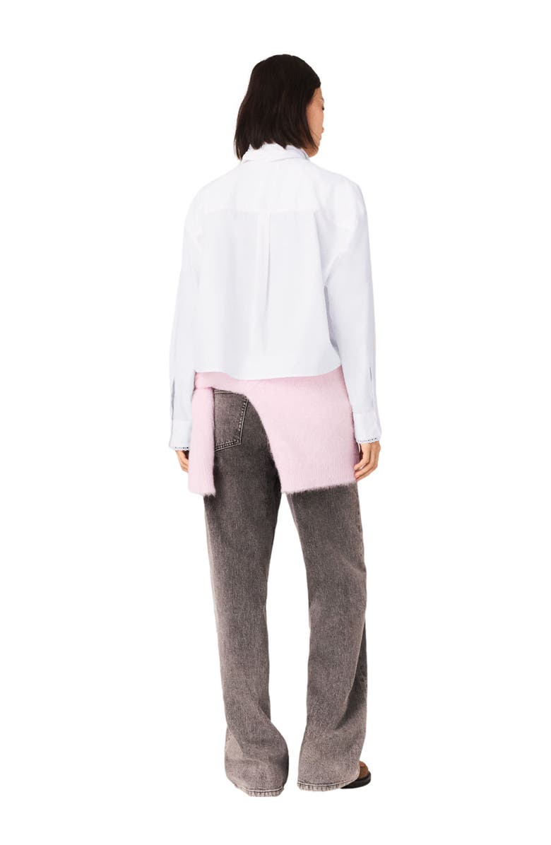 maje Crochet collar shirt, Alternate, color, White