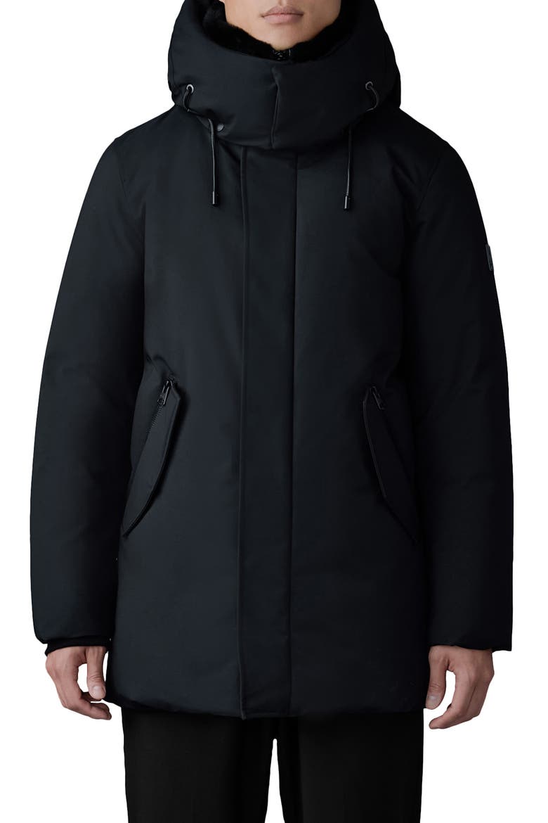 Sullivan Water Repellent 800 Fill Power Down Parka with Removable Bib, Main, color, BLACK