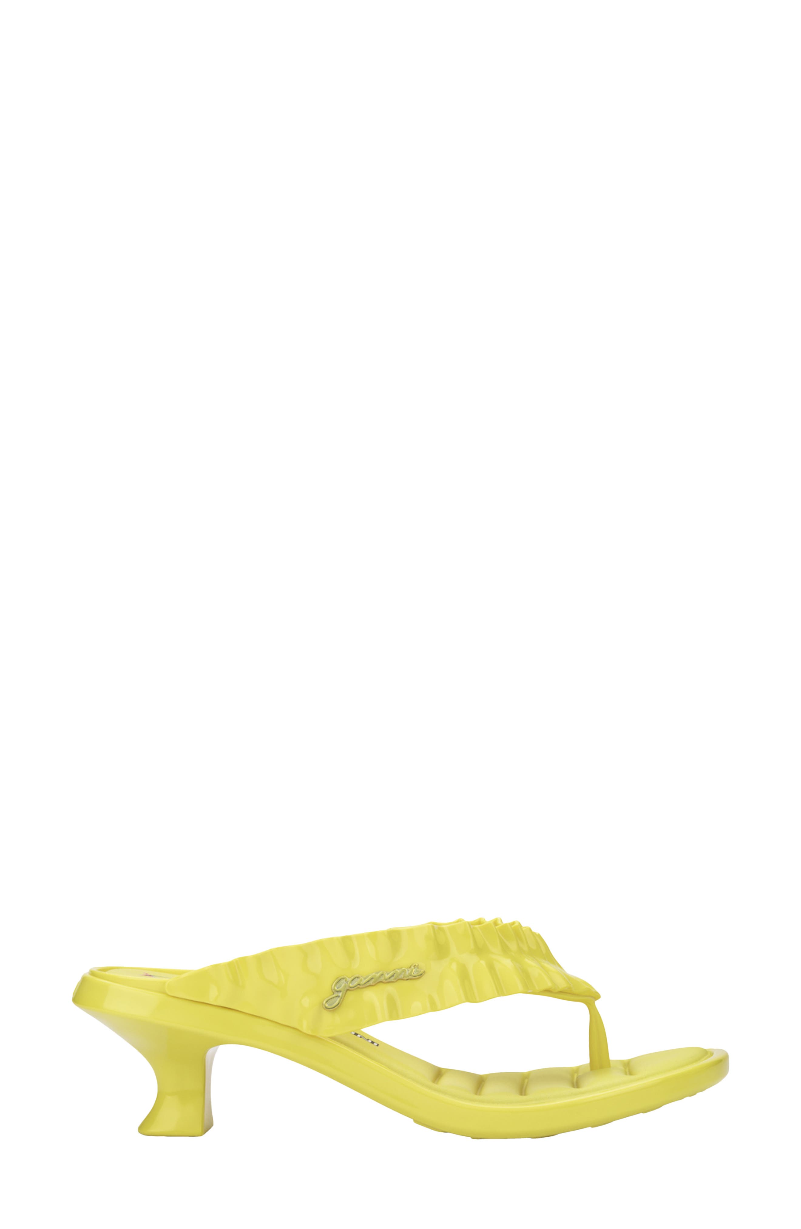 x Ganni Kitten Heel Flip Flop, Alternate, color, YELLOW