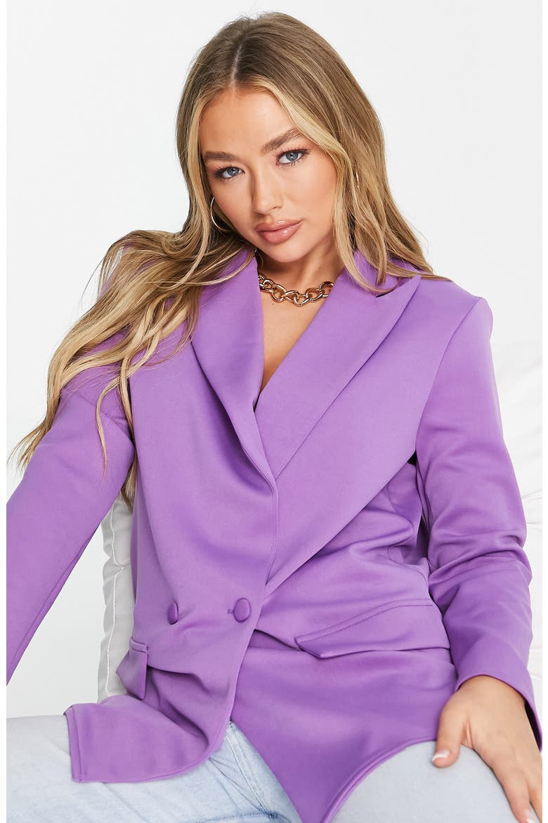 Sturctured Jersey Oversize Suit Blazer, Alternate, color, PURPLE