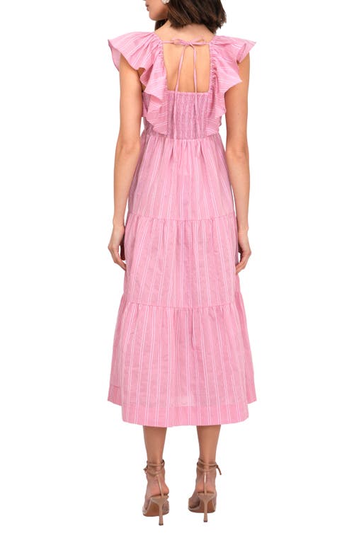 Adelyn Rae Stripe Tiered Maxi Dress In Pink