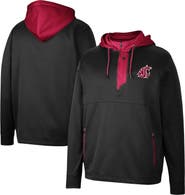 COLOSSEUM Men's Colosseum Black Washington State Cougars Luge 3.0 Quarter-Zip Hoodie