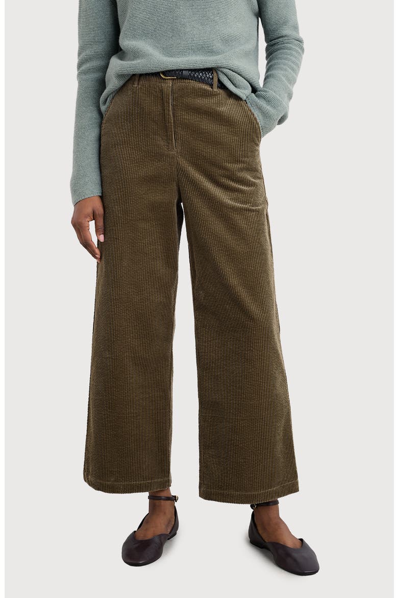 Asphodel Crop Wide Leg Corduroy Pants, Main, color, DARK SEAGRASS