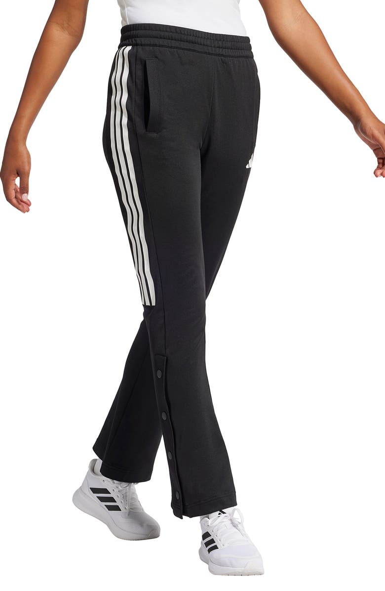 adidas Iconic 3-Stripes Flared Sweatpants, Alternate, color, Black/ White