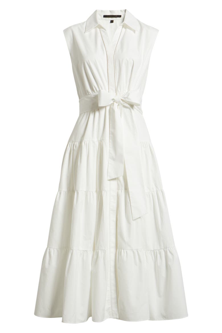 Bea Sleeveless Cotton Blend Shirtdress, Alternate, color, WHITE