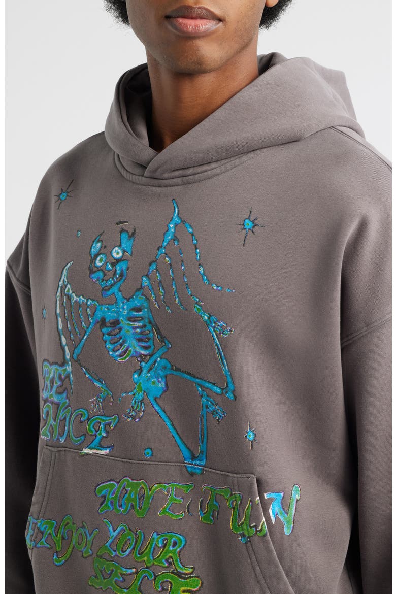 Enjoy Yourself Fleece Hoodie, Alternate, color, GREY