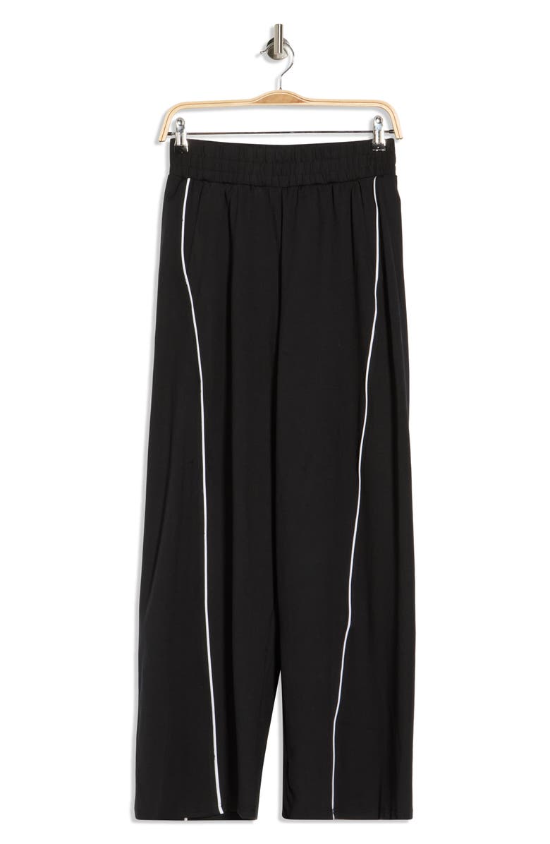 YOGALICIOUS Luxe Contrast Piping Wide Leg Pants, Main, color, Black