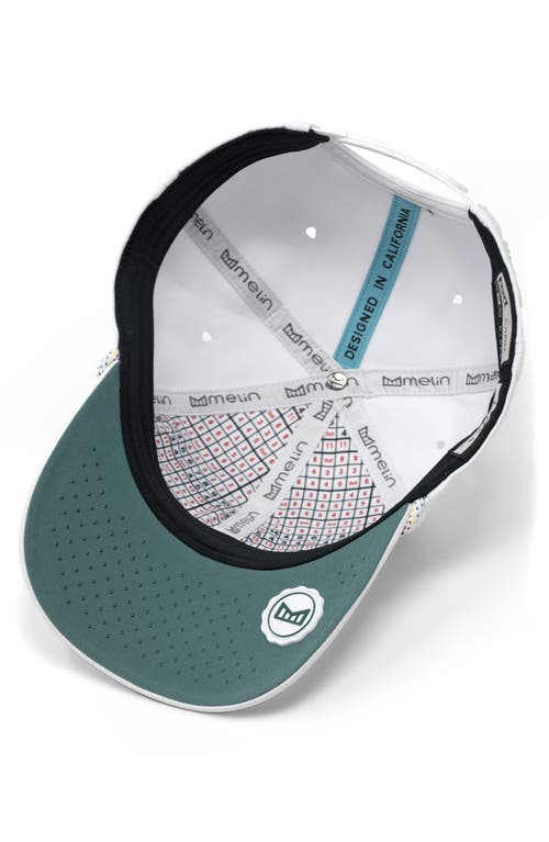 Melin A-game Links Hydro Snapback Baseball Cap In White/green