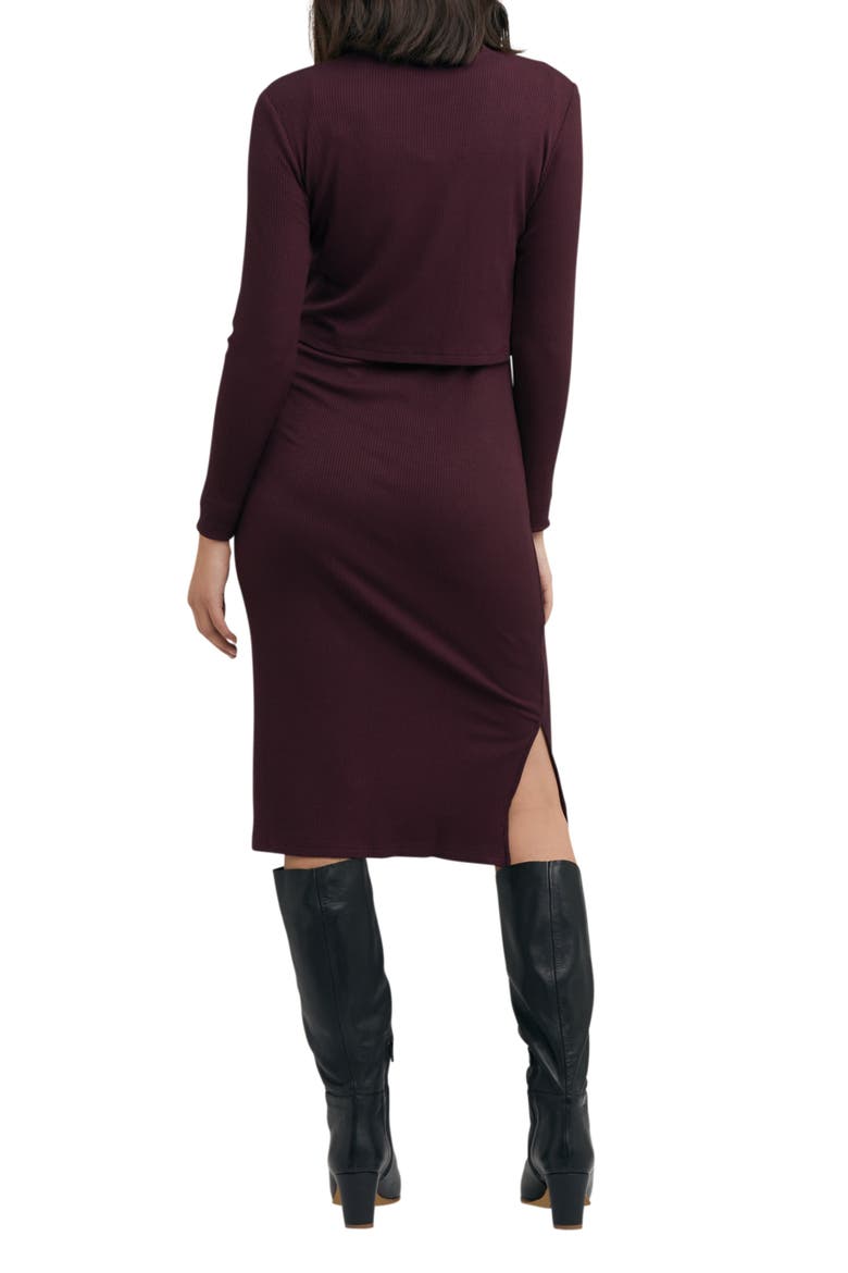 Ruby Rib Dress, Alternate, color, MAROON