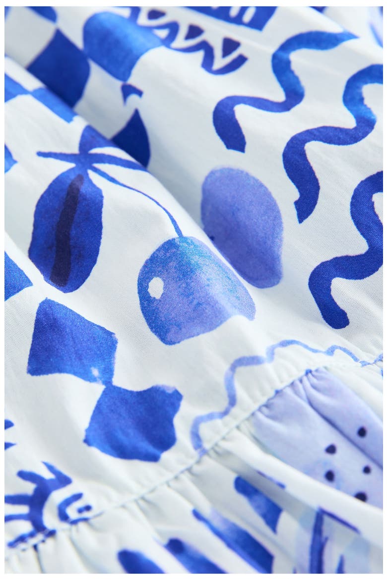 Kids' Tile Print Cotton Tank & Wide Leg Pants Set, Alternate, color, BLUE