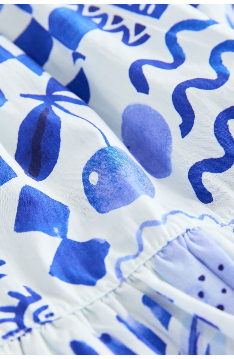 NEXT Kids' Tile Print Cotton Tank & Wide Leg Pants Set, Alternate, color, Blue