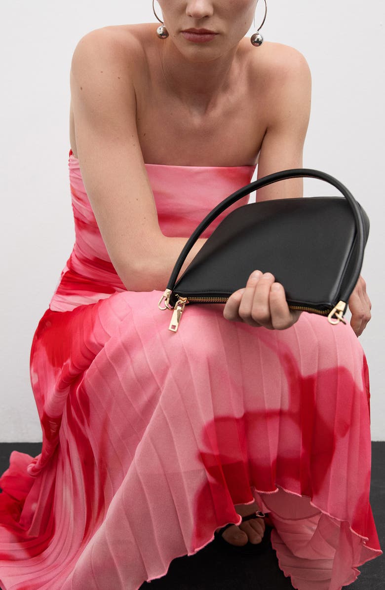 MANGO Pleated Handkerchief Hem Skirt, Alternate, color, Pink