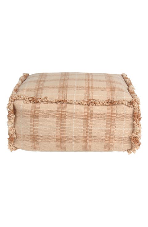 Tartan Fringe Trim Pouf