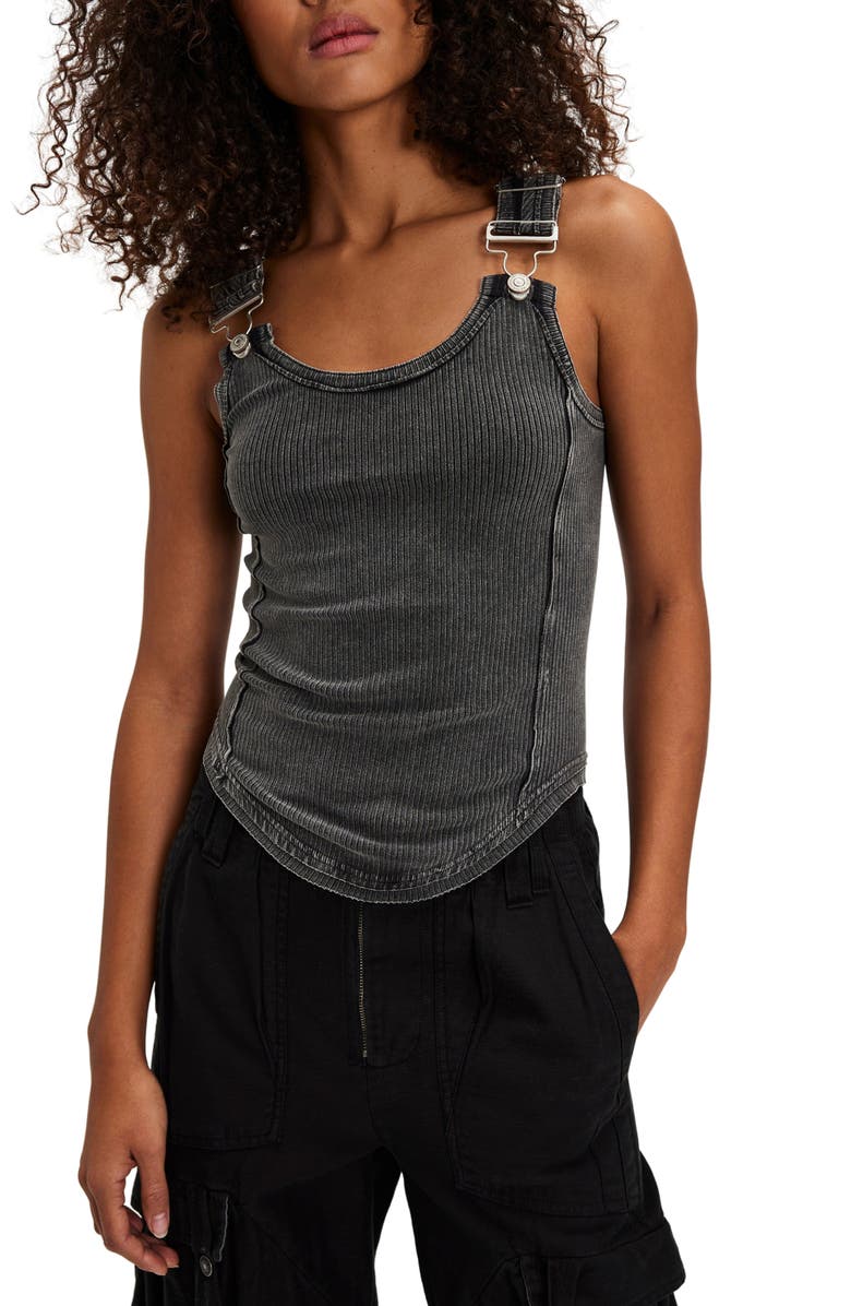 Free People Jamie Buckle Tank, Main, color, Black