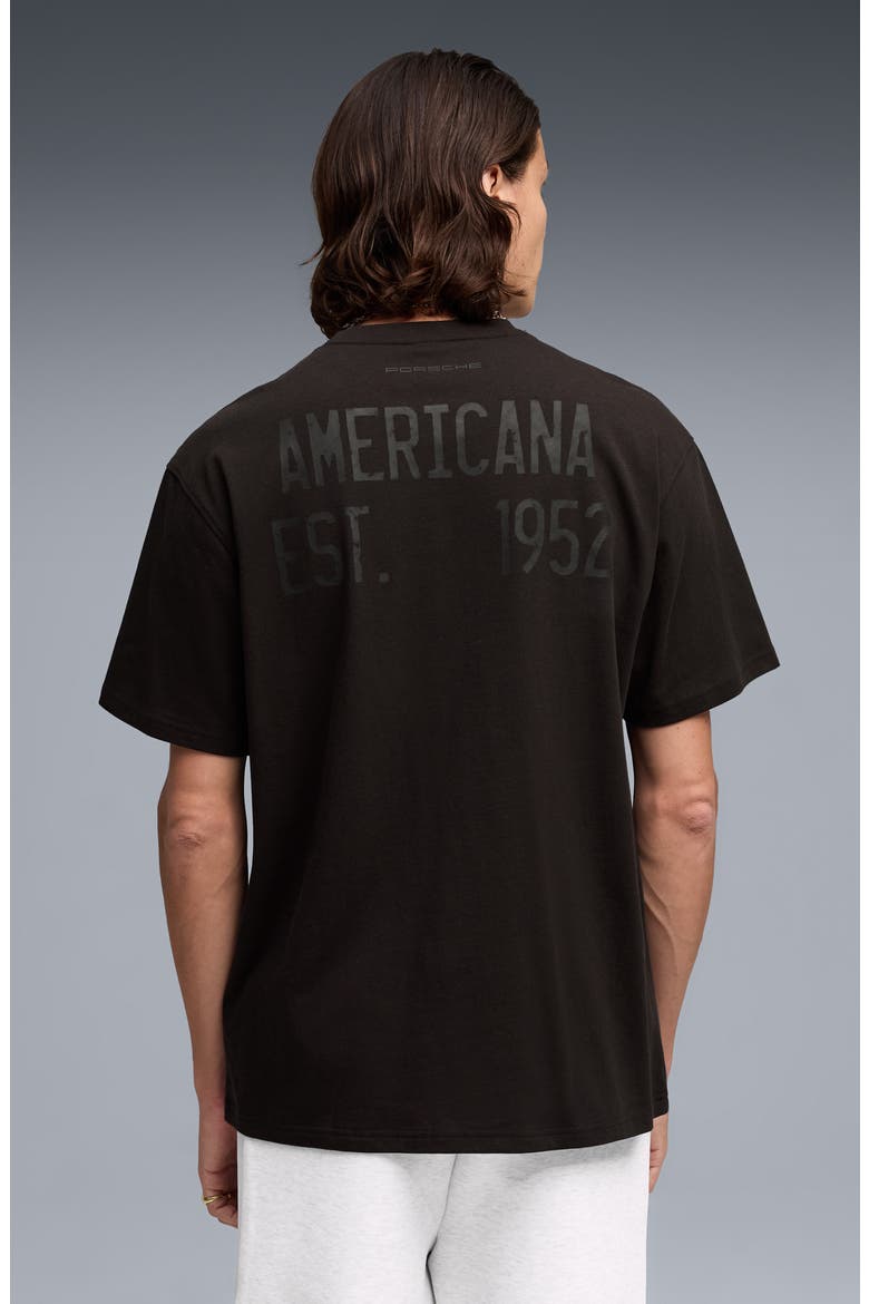 Porsche Race Americana Lifestyle Cotton Jersey T-Shirt, Alternate, color, PUMA BLACK