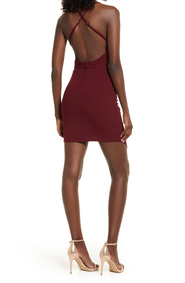 LNL Asymmetric Deep V-Neck Minidress, Alternate, color, 