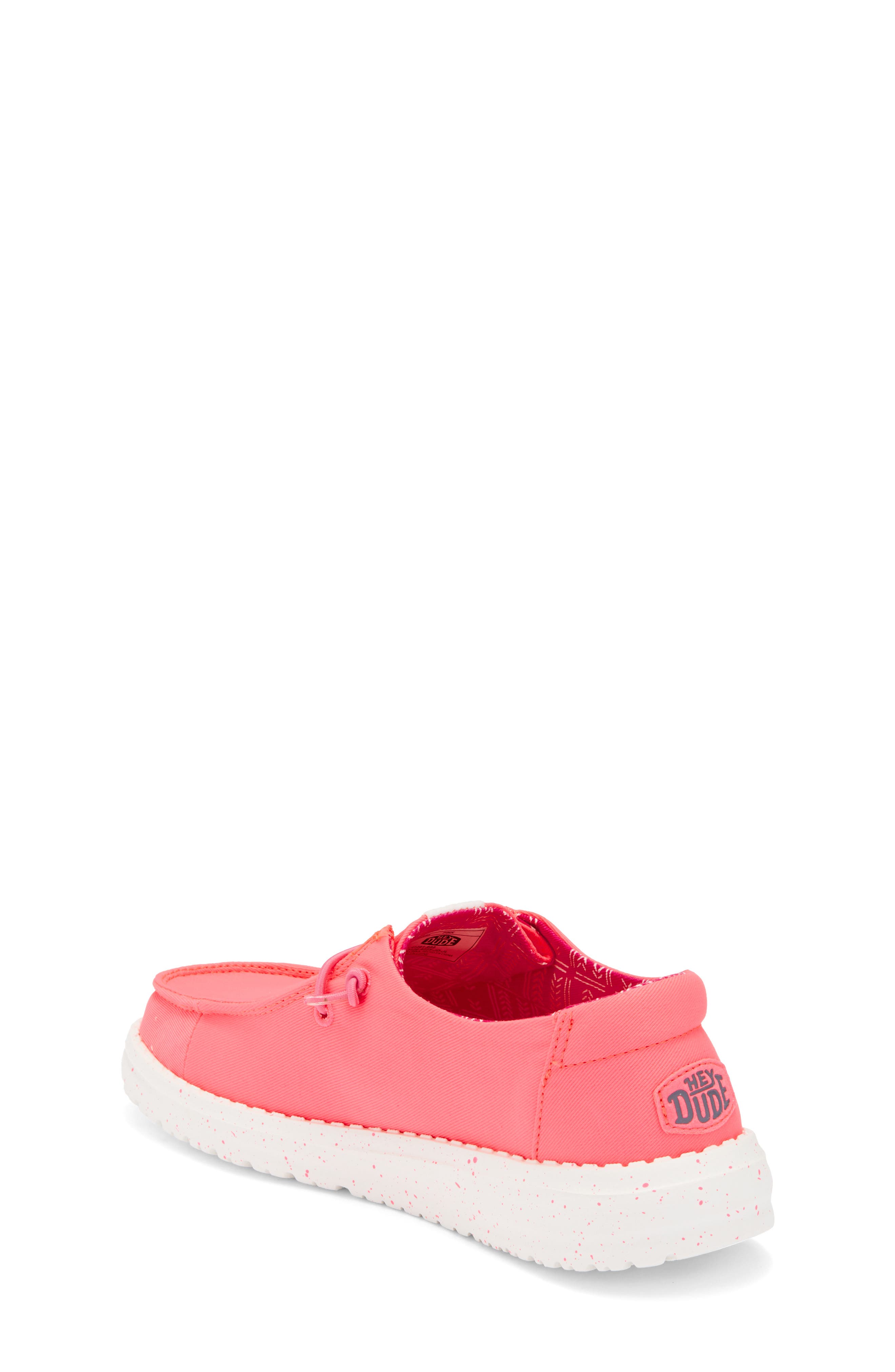 Hey Dude Kids' Wendy Washed Canvas Sneaker, Alternate, color, Pink