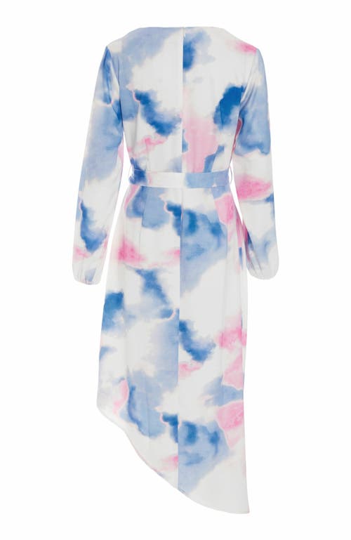 Quiz Satin Asymmetric Wrap Dress In Multi