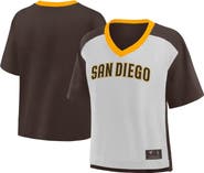 FANATICS Women's Fanatics Brown/Graphite San Diego Padres Oversized Race To Win V-Neck T-Shirt