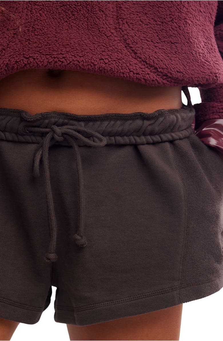 Free People High Press High Rise Cotton Shorts, Alternate, color, Chocolate