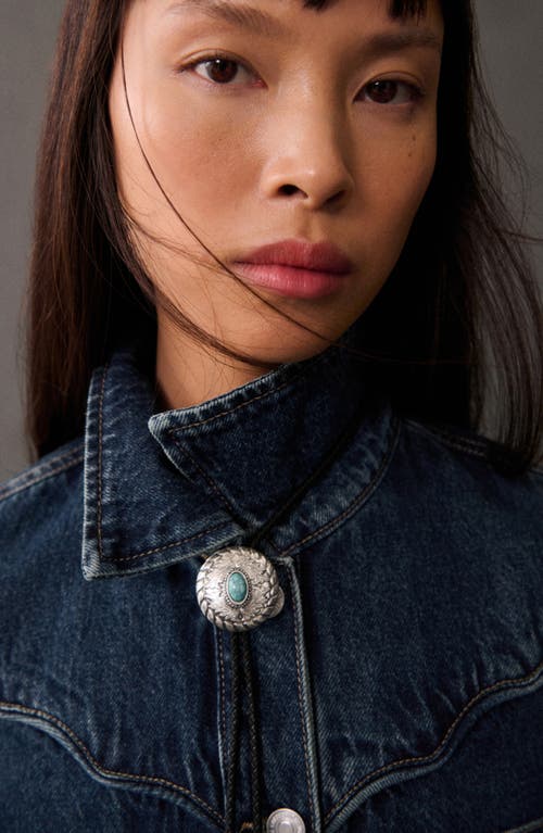 Shop Mango Long Sleeve Denim Jumpsuit
