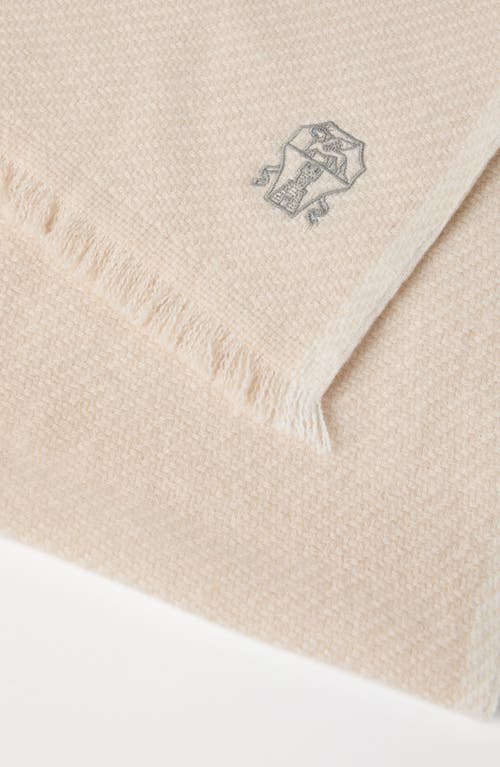 Brunello Cucinelli Cashmere Diagonal Scarf In Neutral