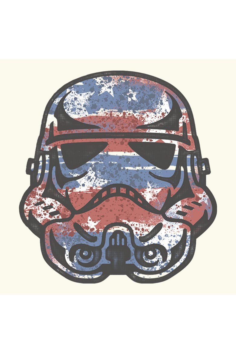Junior's Patriotic Stormtrooper Short Sleeve Skimmer T-shirt, Alternate, color, Egret
