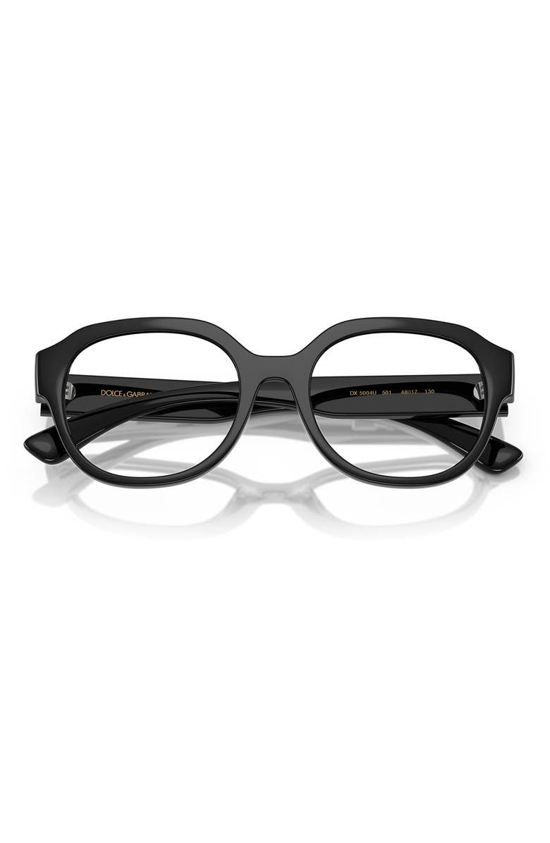 Dolce&Gabbana Kids' 48mm Round Optical Glasses, Alternate, color, Black / Demo Lens