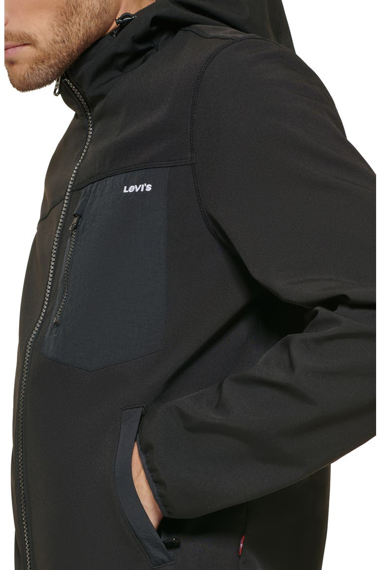 Levi's® Performance Hooded Rain Jacket, Alternate, color, BLACK