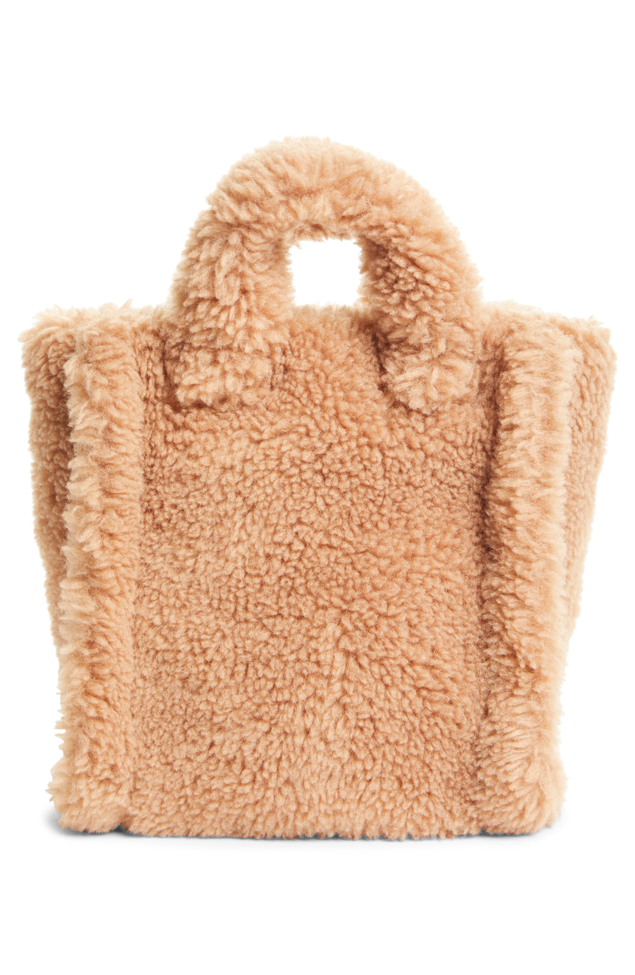 Stand Studio Mini Lizzie Teddy Faux Shearling Tote, Alternate, color, 