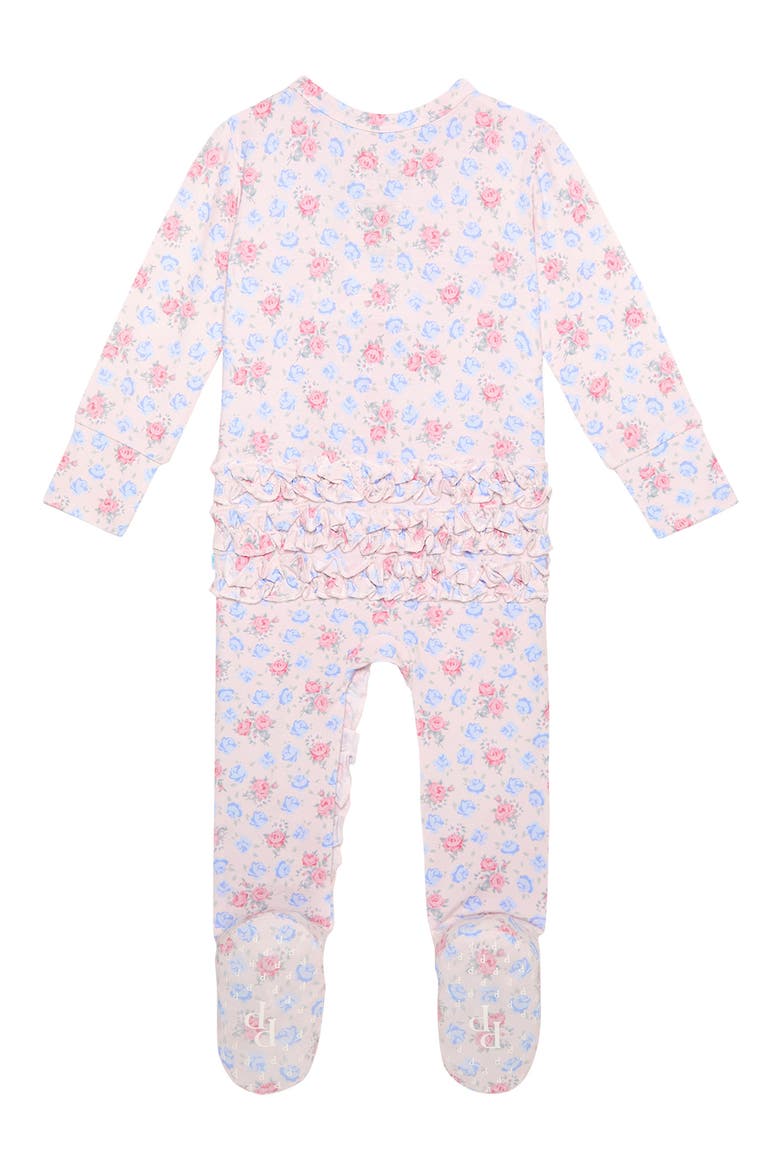 Ruffle Zip Footie, Alternate, color, PINK