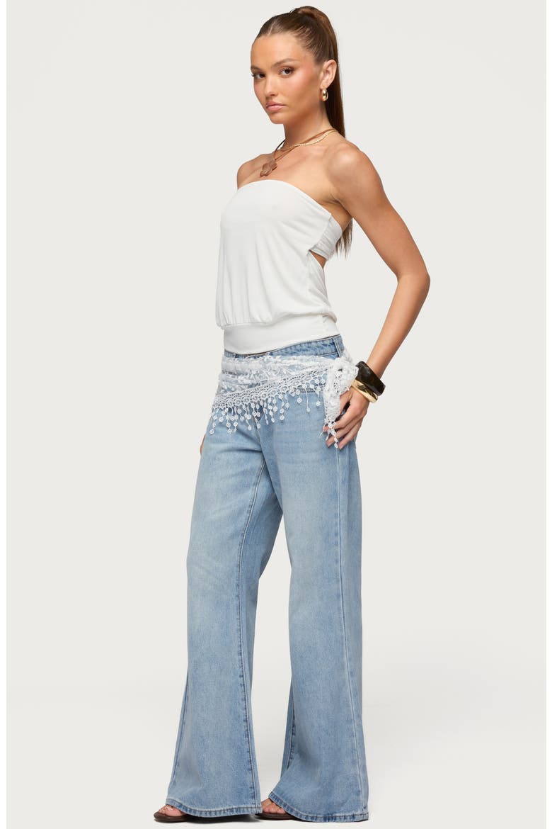 Lanah Strapless Back Cutout Top, Alternate, color, WHITE
