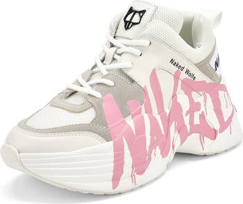 【NAKED WOLFE】大人気 TRACK ロゴ 厚底 チャンキー スニーカー Naked Wolfe Track Logo Chunky Platform Sneaker (Women