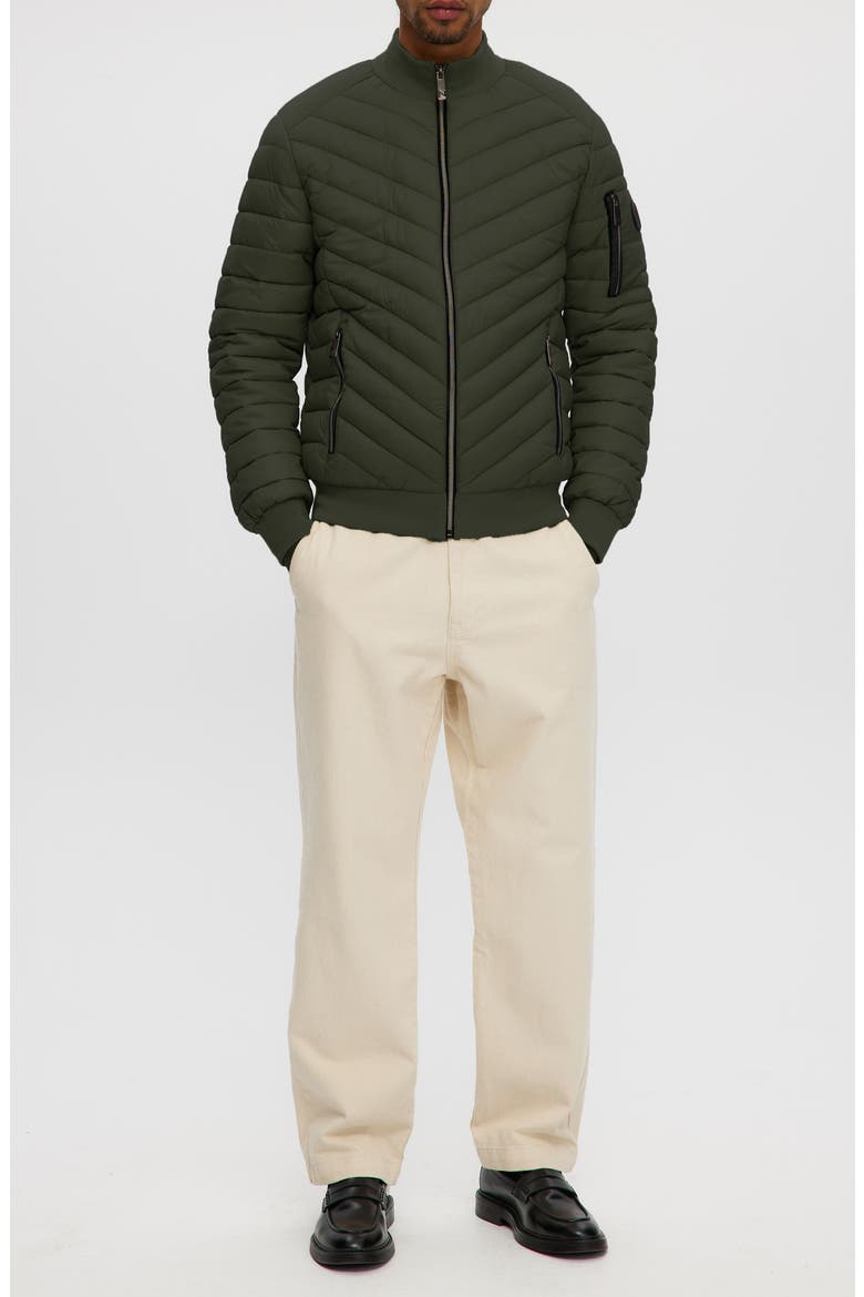Alec Chevron Quilted Puffer Jacket, Alternate, color, KHAKI