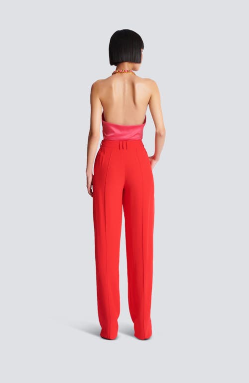 Balmain Crepe Straight-leg Tailored Trousers