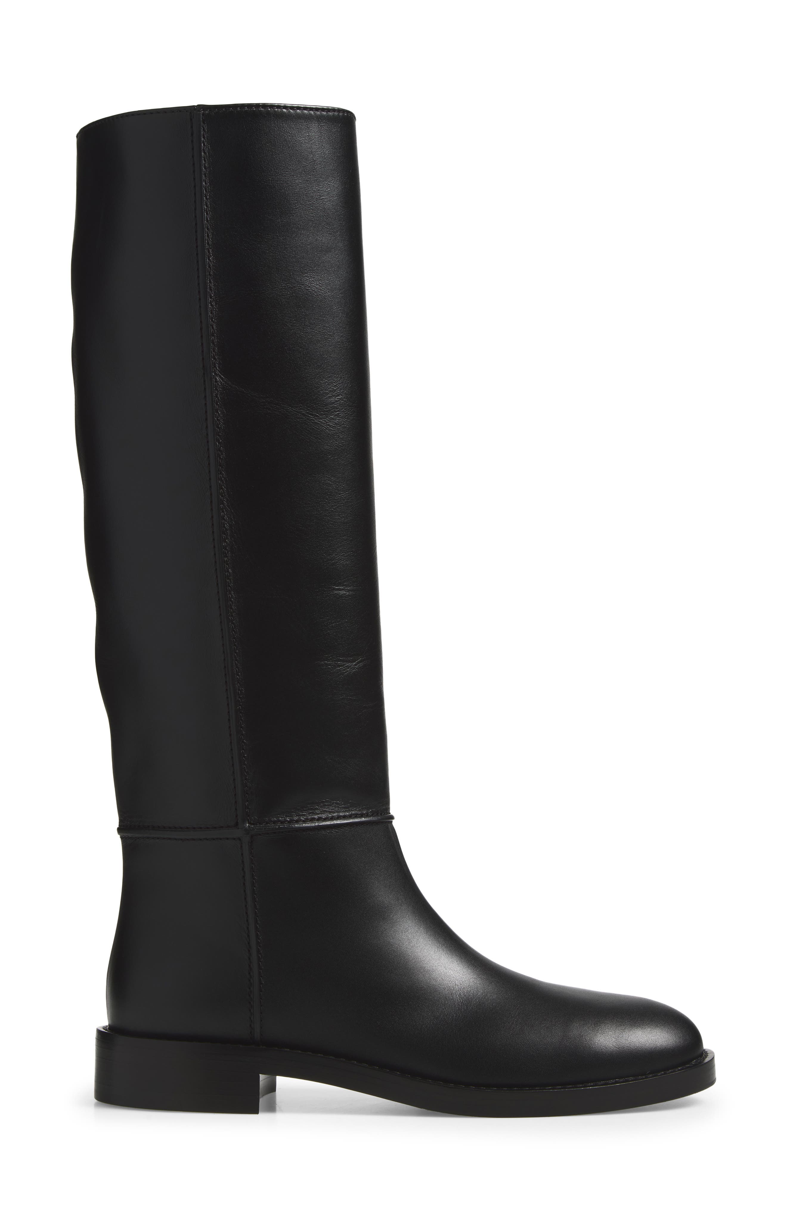 Étrier Leather Knee High Boot, Alternate, color, BLACK