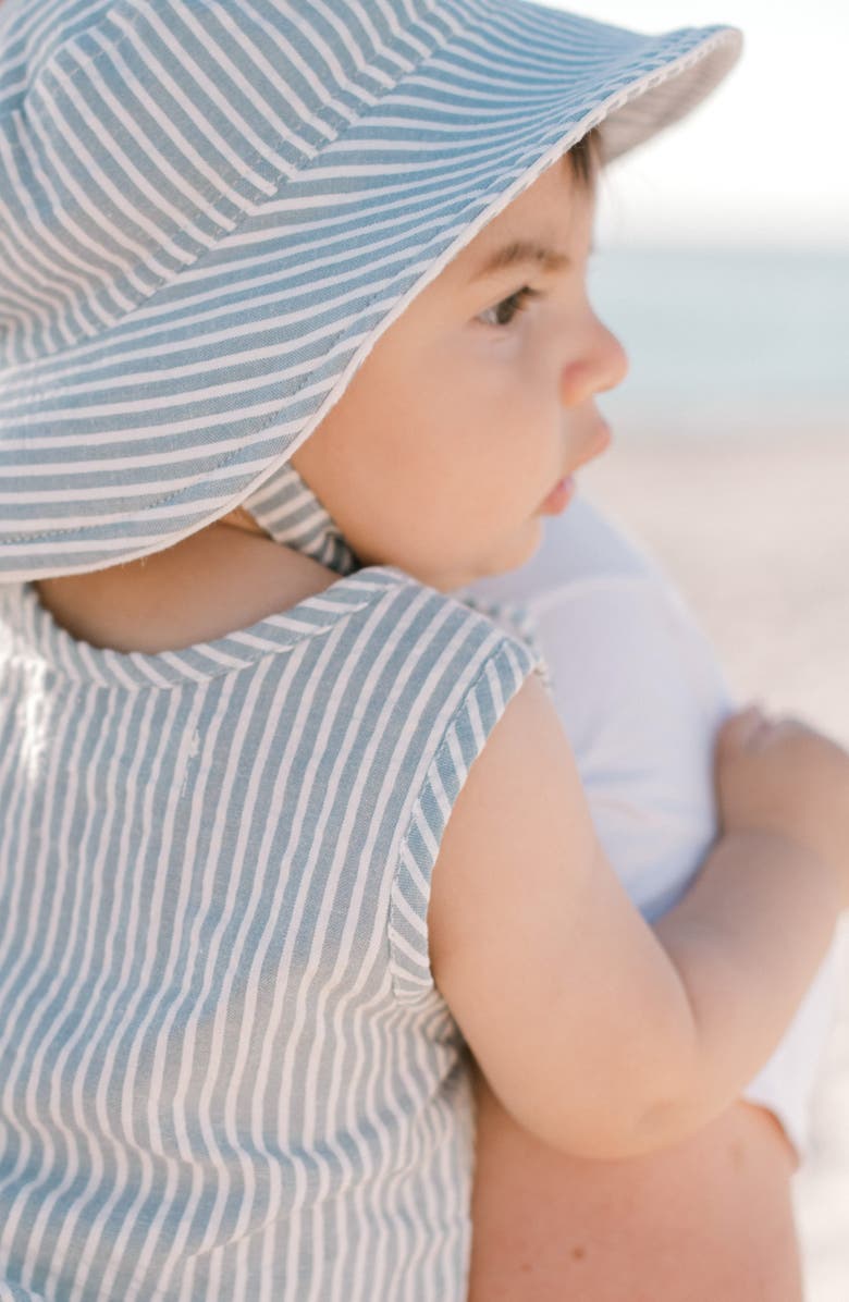 Pehr Seersucker Bucket Hat, Alternate, color, Marine Blue