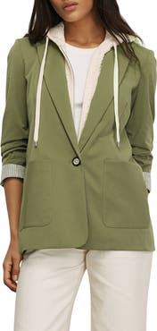 Veronica Beard McCallin Ruched Sleeve Cotton Blend Dickey Jacket