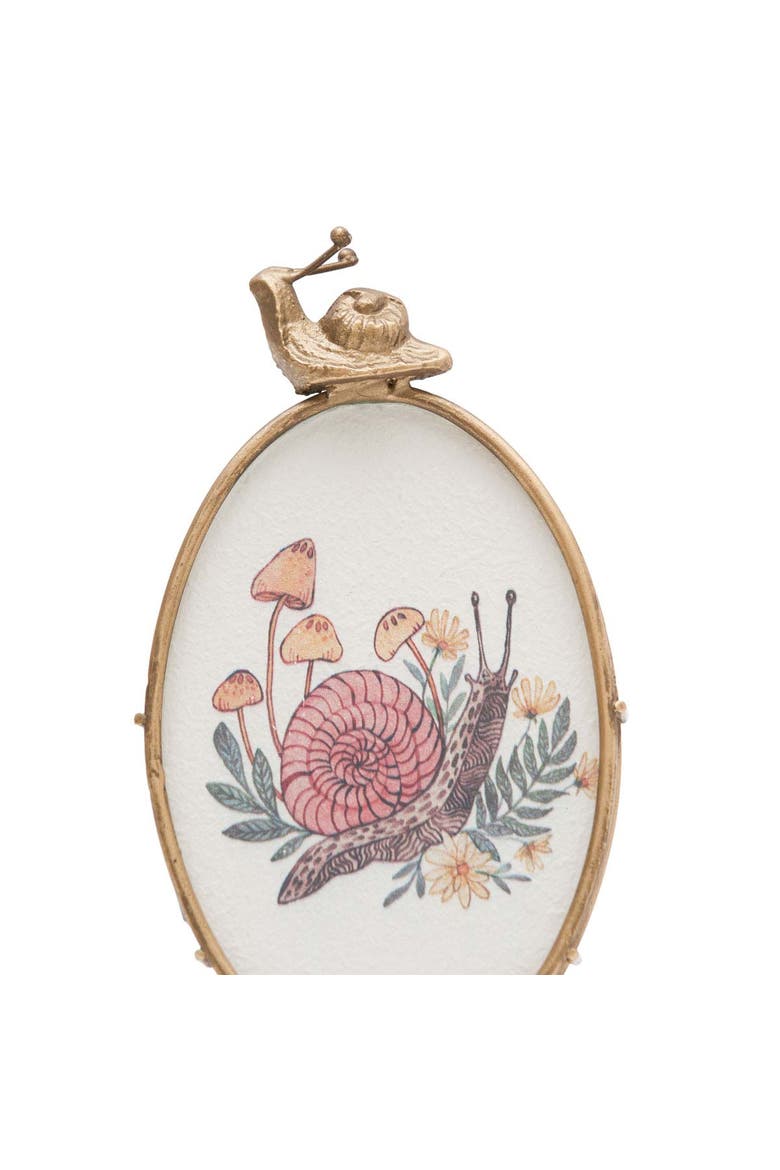 4x6 Gabby Snail Brass Photo Frame, Alternate, color, Pink