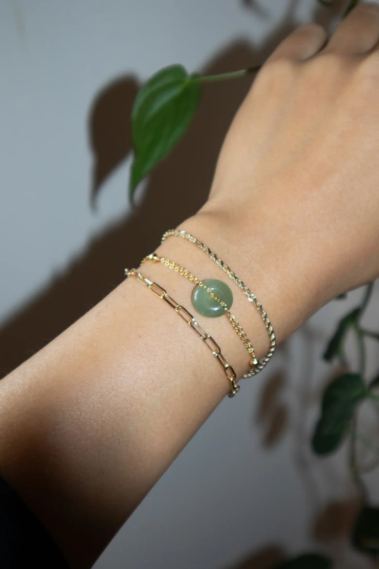 Coin Green Jade Bracelet, Alternate, color, Light green