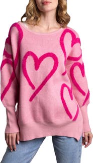 SAACHI Wispy Heart Tunic Sweater