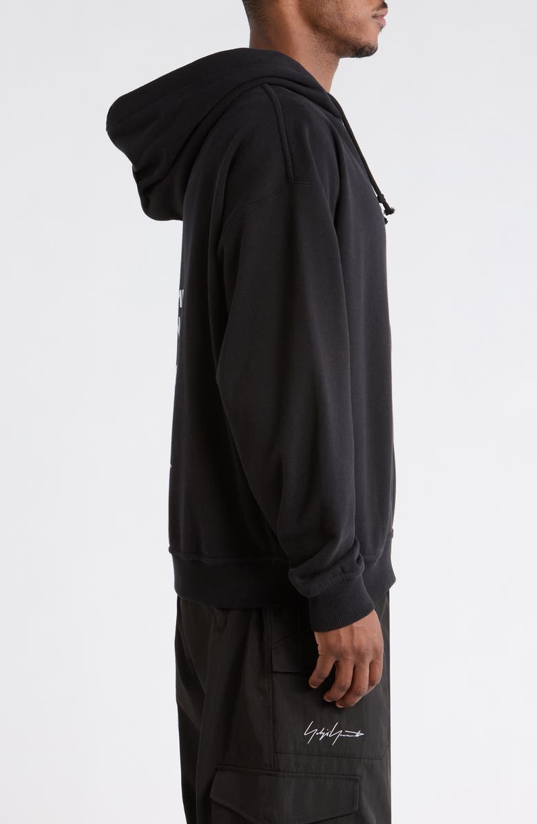 Y-3 F1 Graphic Front Zip Hoodie, Alternate, color, Black