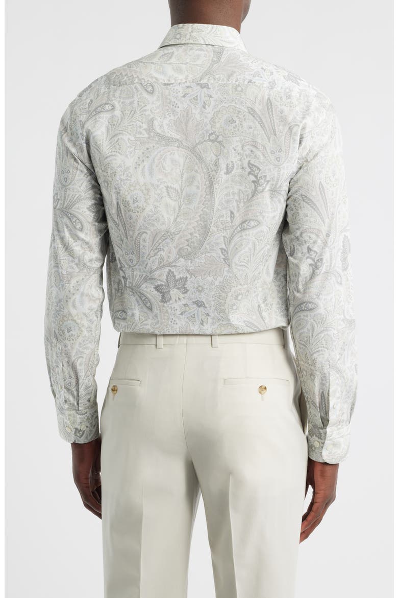Roma Stretch Cotton Dress Shirt, Alternate, color, STAMPA F.DO BIANCO