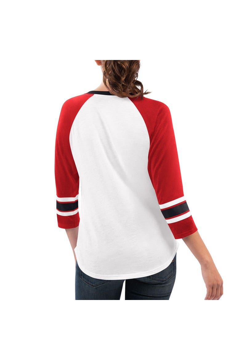 Women's G-III 4Her by Carl Banks White/Red Bubba Wallace Top Team V-Neck 3/4 Sleeve T-Shirt, Alternate, color, White