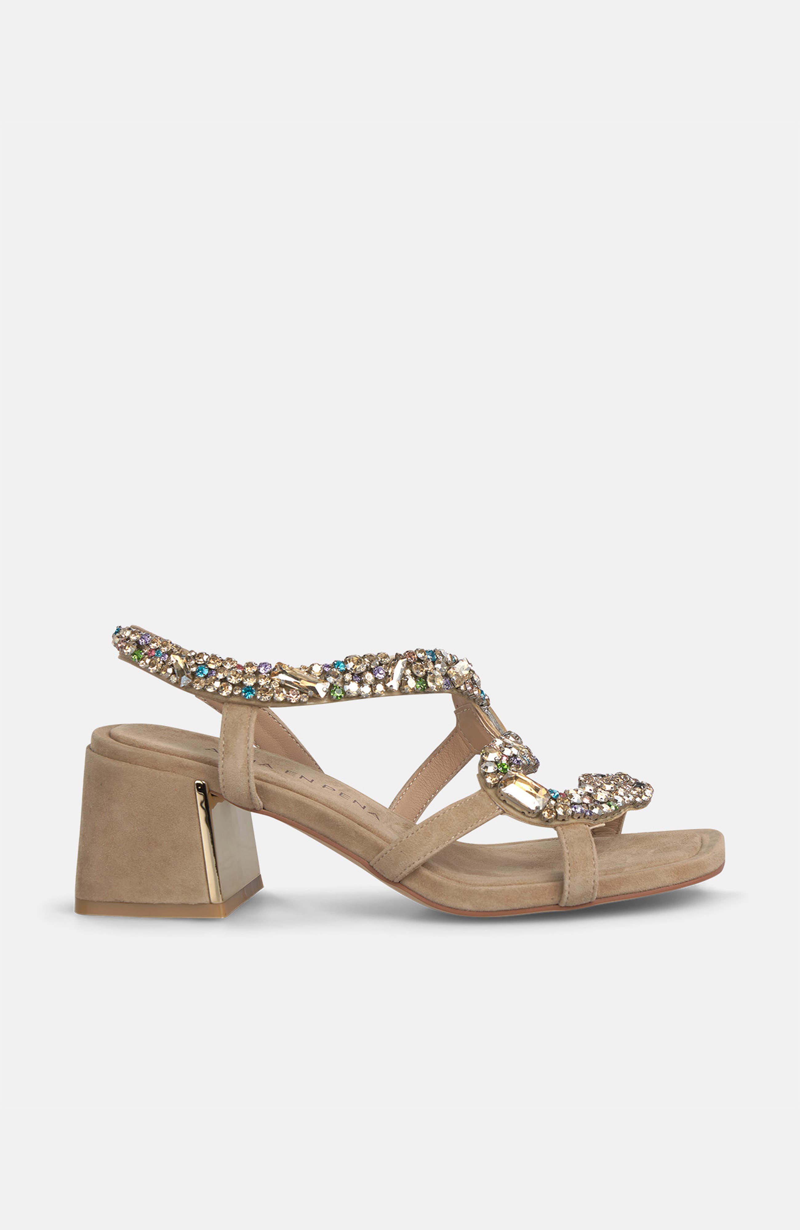 Snake Heel Sandal, Main, color, Sand