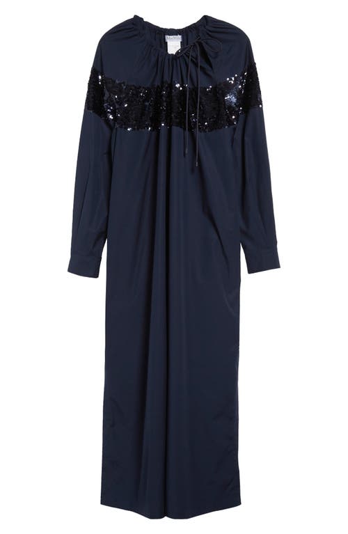 Max Mara Samuele Sequin Long Sleeve Maxi Dress In Ultramarine