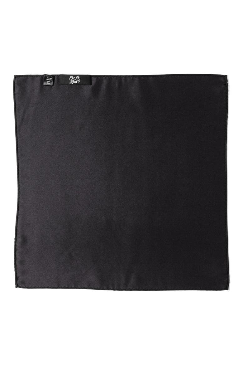 Black Silk Pocket Square, Alternate, color, BLACK