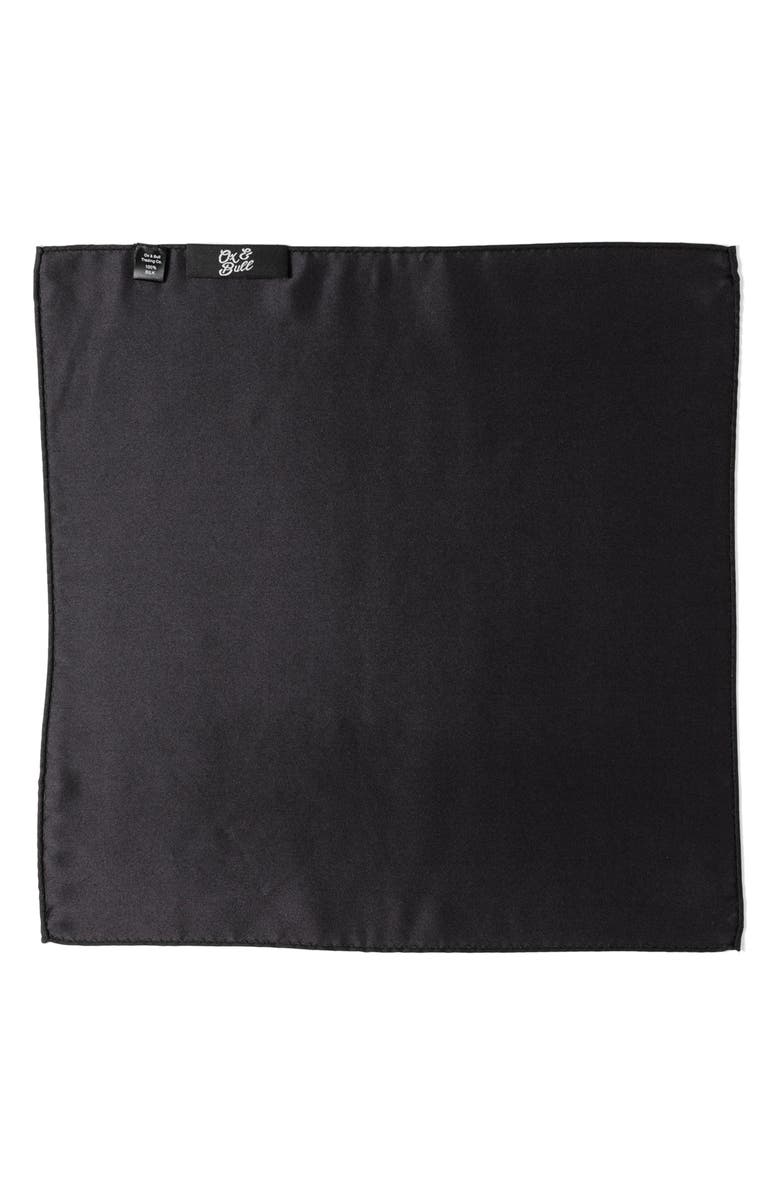 Cufflinks, Inc. Black Silk Pocket Square, Alternate, color, Black