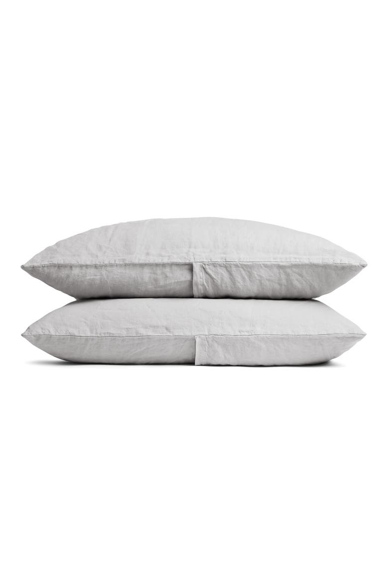 Set of 2 Linen Pillowcases, Main, color, FOG