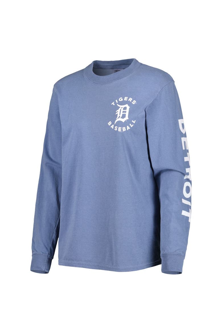 Women's Soft as a Grape Blue Detroit Tigers Team Pigment Dye Long Sleeve T-Shirt, Alternate, color, Blue